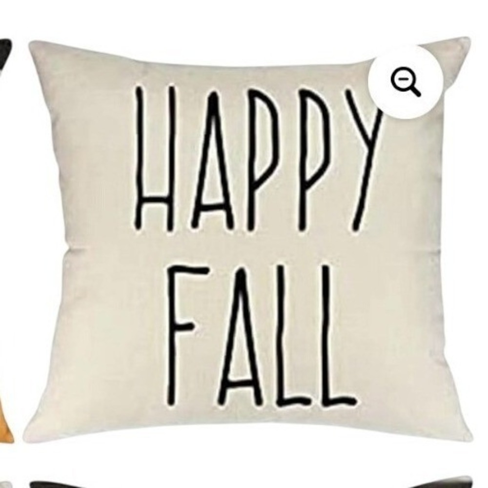 Happy Fall‎ Throw Pillow Cover Farmhouse Autumn Thanksgiving Home Decor 17x17